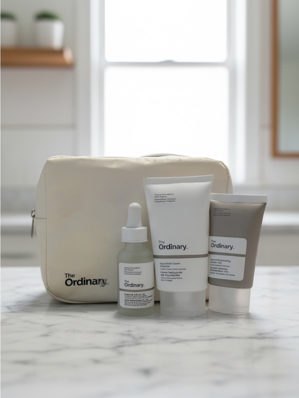The Ordinary Winter Skin Set 3 Pc Skincare Routine & Cosmetic Bag (New)